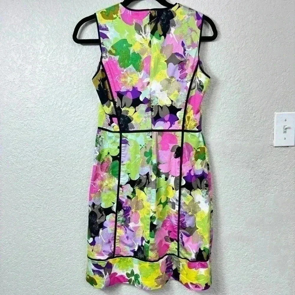 Calvin Klein Watercolor Floral Sleeveless Sheath Dress Size 6 Work Party